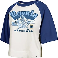 '47 Kansas City Royals Women's Infield Shift Raglan Crop Graphic T-shirt