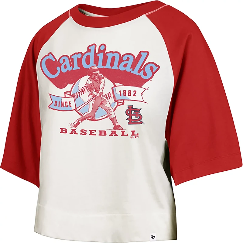 '47 St. Louis Cardinals Women's Infield Shift Raglan Crop Graphic T-shirt