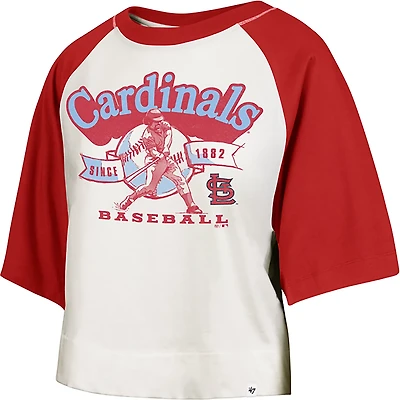 '47 St. Louis Cardinals Women's Infield Shift Raglan Crop Graphic T-shirt