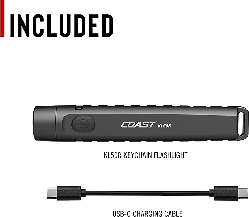 Coast KL50R 400 Lumen Rechargeable Flashlight
