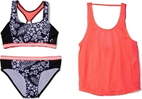 Gerry Girls' Lei Wide Strap 3-Piece Bikini Set with Tank