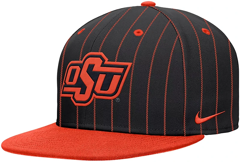 Nike Oklahoma State University Pinstripe Primary Logo Rise Snapback Cap