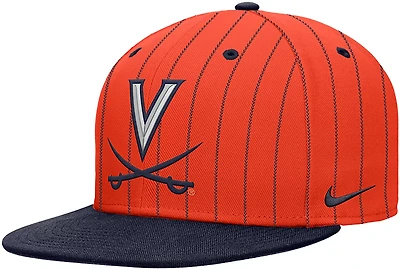 Nike University of Virginia Pinstripe Primary Logo Rise Snapback Cap