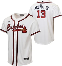 Nike Boys' Atlanta Braves Ronald Acuna Jr #13 Home Baseline Jersey