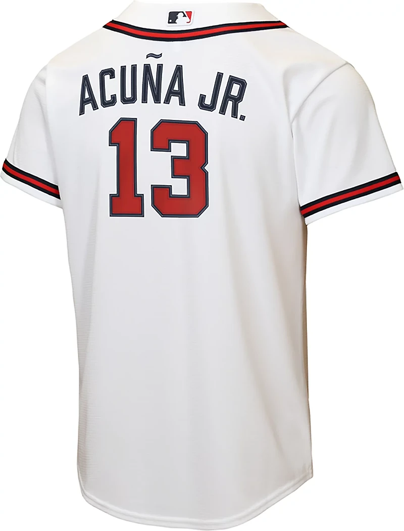 Nike Boys' Atlanta Braves Ronald Acuna Jr #13 Home Baseline Jersey