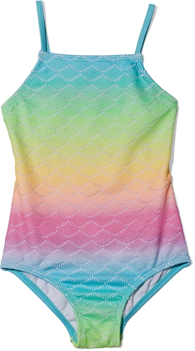 O'Rageous Girls' 4-6X Sorbet Ombre Crochet High Neck 1-Piece Swimsuit