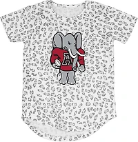 Wes & Willy Girl's University of Alabama Primary Logo Leopard Burn-Out T-Shirt