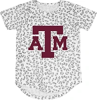Wes & Welly Girls' Texas A&M University Primary Logo Leopard Burn-Out T-Shirt