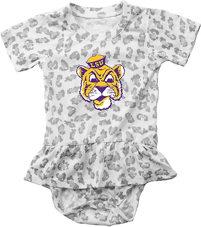 Wes & Willy Infants' Louisiana State University Primary Logo Leopard Ruffle Hopper
