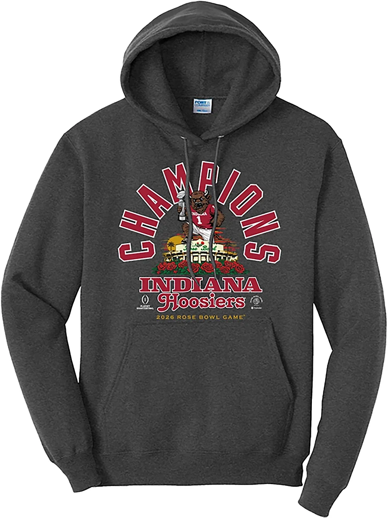 Something Inked Men's Indiana Hoosiers 2025 Rose Bowl Champions Long Sleeve Hoodie