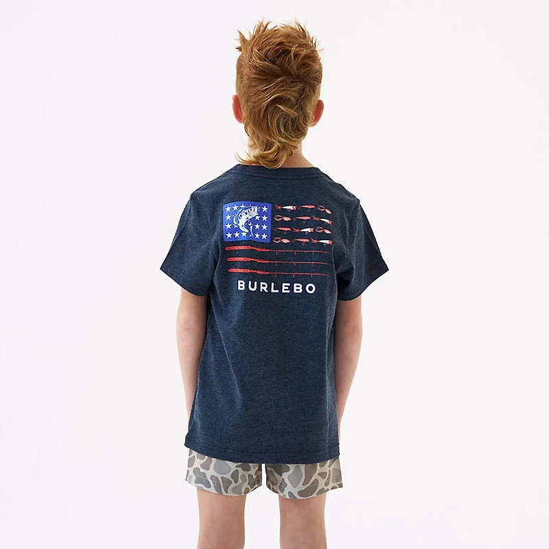 BURLEBO Boys' Fishing USA T-shirt