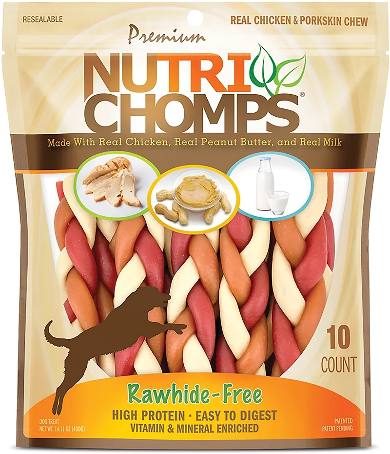 Nutri Chomps 6 in. Mixed Flavor Braids 10-count