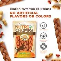 Nutri Chomps 6 in. Peanut Butter Flavor Braids 4-count