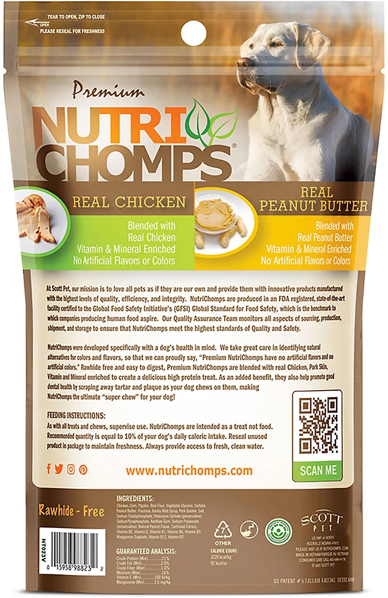 Nutri Chomps 6 in. Peanut Butter Flavor Braids 4-count