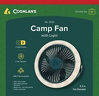 Coghlans Rechargeable Camp Fan with Light