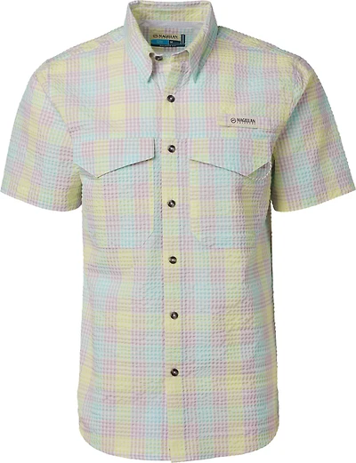 Magellan Outdoors Men's Southern Summer Gingham Plaid Short Sleeve Shirt