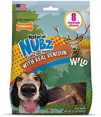 Nylabone Nubz Wild Antler Venison Large 30+ lbs. Dog Chew Treats -count