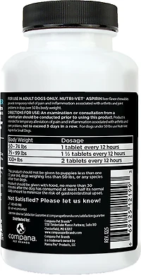 Nutrivet 300 mg K9 Aspirin 75-count