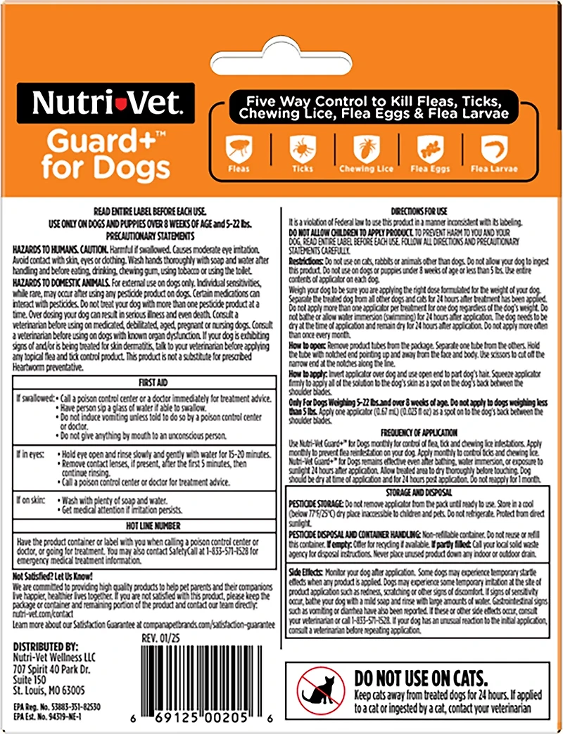 Nutrivet K9 Guard Plus Flea and Tick Control 3-Pack
