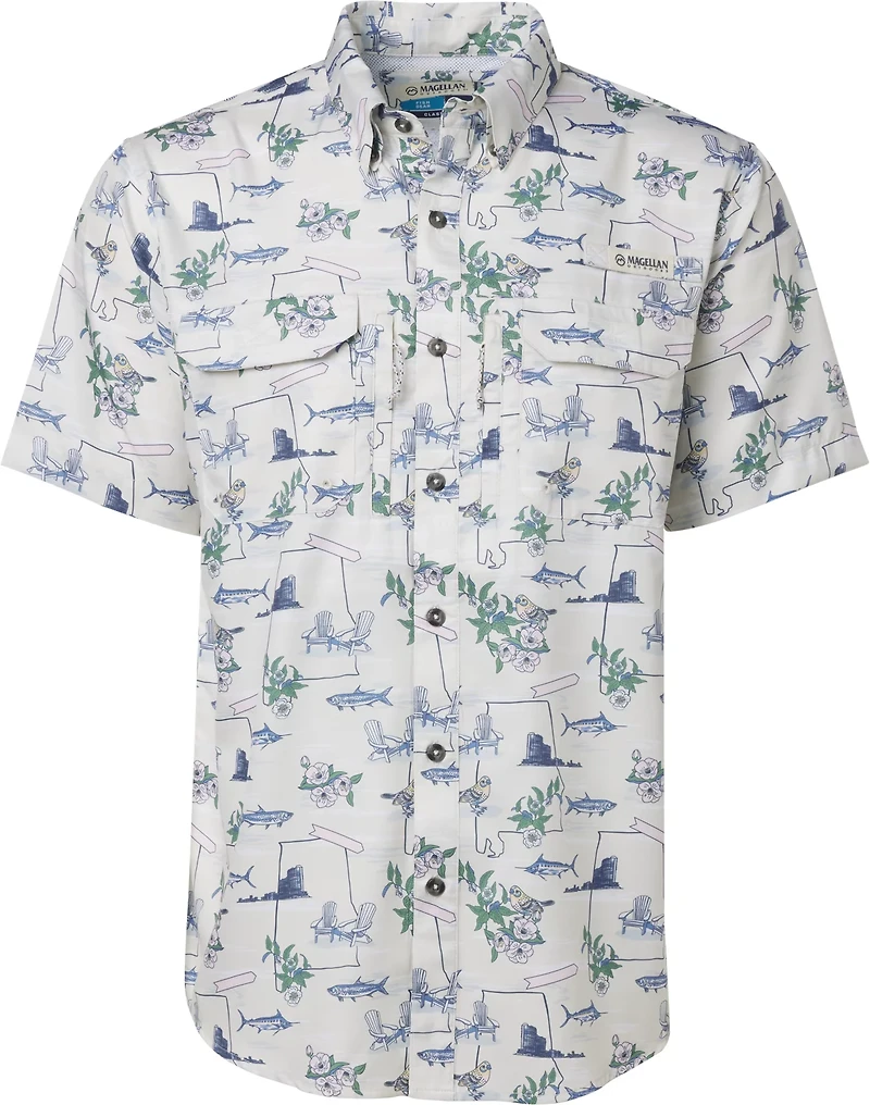 Magellan Outdoors Men's Alabama Local State Print Button-Down Shirt