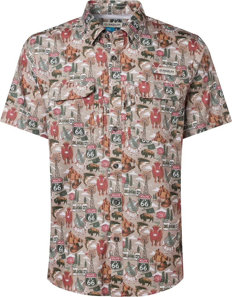 Magellan Outdoors Men's Oklahoma Local State Print Shirt