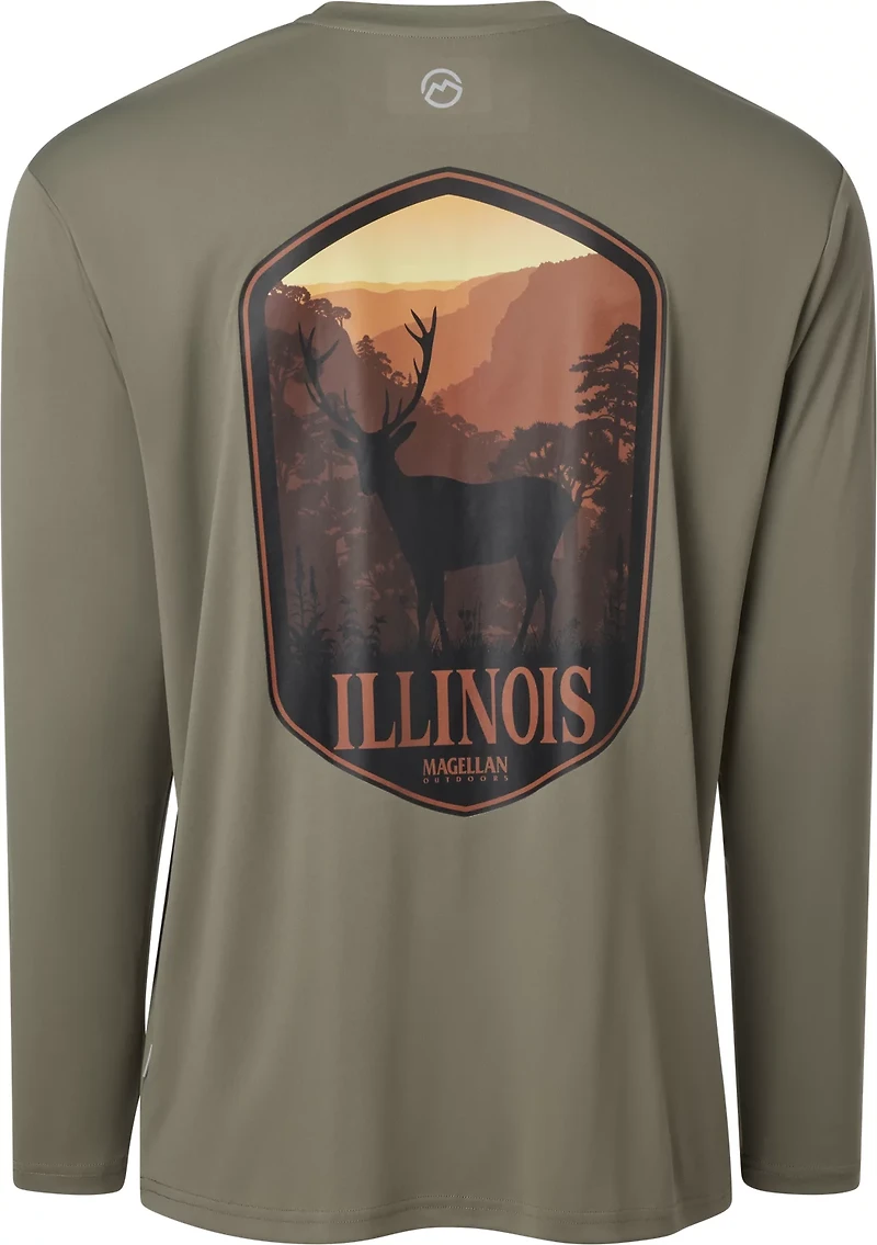 Magellan Outdoors Men's Local State Illinois Graphic Crew Long Sleeve T-shirt