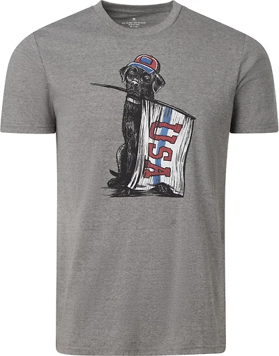 Academy Sports + Outdoors Men's Americana Dog With USA Flag T-shirt