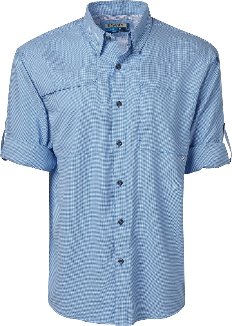 Magellan Outdoors Aransas Pass Mini Check Long Sleeve Fishing Shirt