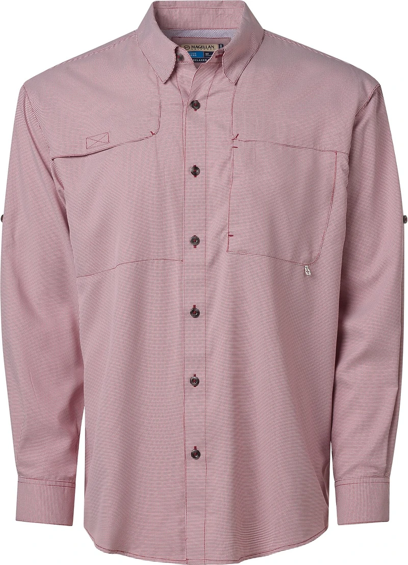 Magellan Outdoors Aransas Pass Mini Check Long Sleeve Fishing Shirt
