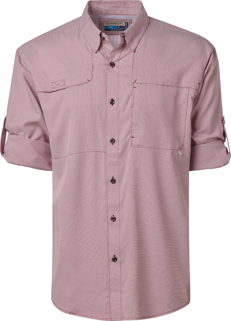 Magellan Outdoors Aransas Pass Mini Check Long Sleeve Fishing Shirt