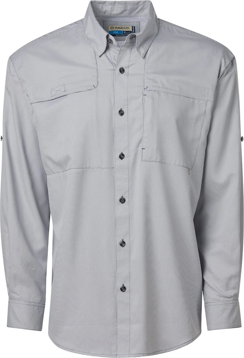 Magellan Outdoors Aransas Pass Mini Check Long Sleeve Fishing Shirt