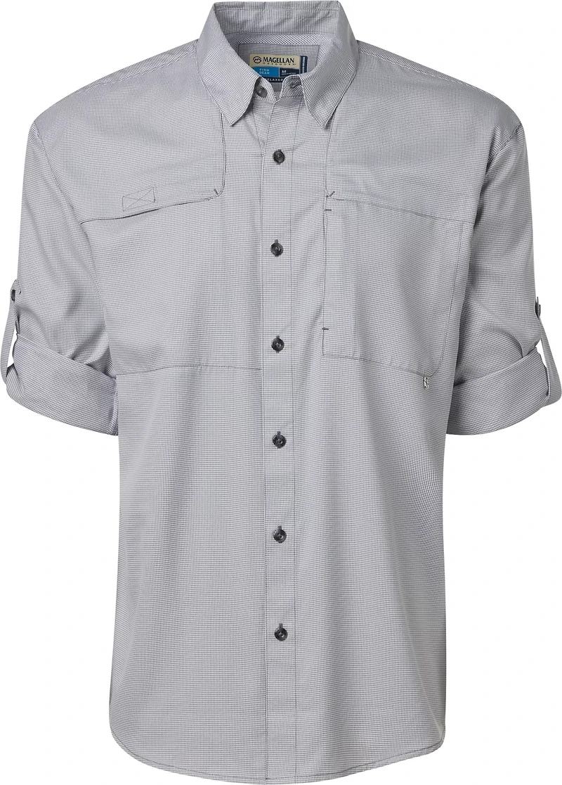 Magellan Outdoors Aransas Pass Mini Check Long Sleeve Fishing Shirt