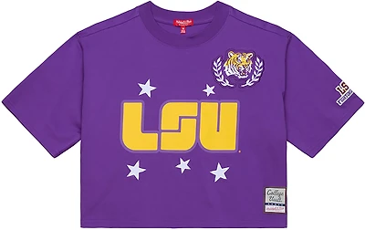 Mitchell & Ness Women's Louisiana State University Pep Rally Crop Boxy Graphic T-shirt