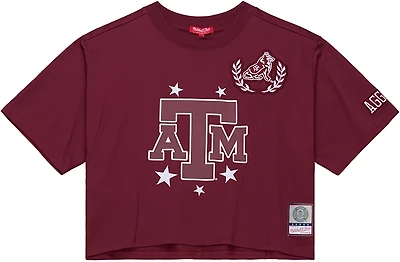 Mitchell & Ness Women's Texas A&M University Pep Rally Crop Boxy Graphic T-shirt