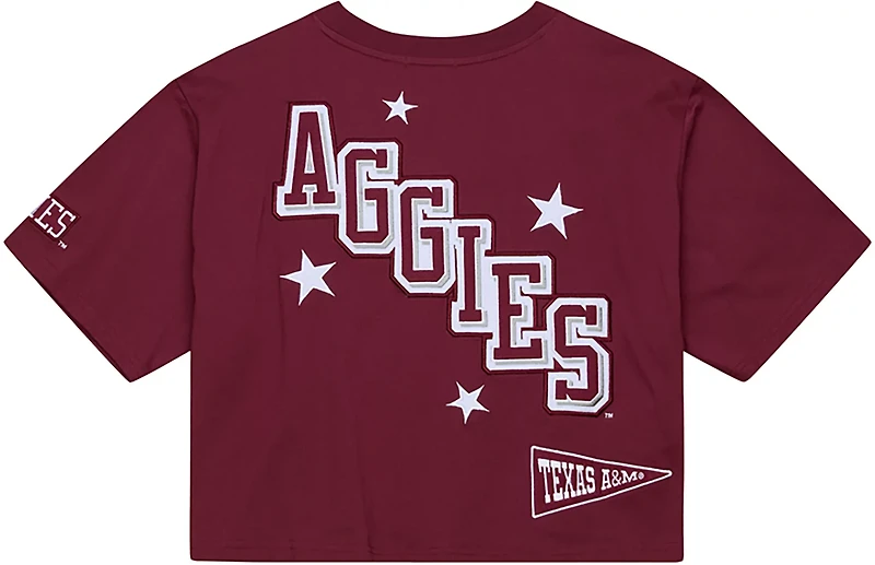 Mitchell & Ness Women's Texas A&M University Pep Rally Crop Boxy Graphic T-shirt