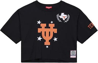 Mitchell & Ness Women's University of Texas Pep Rally Crop Boxy Graphic T-shirt