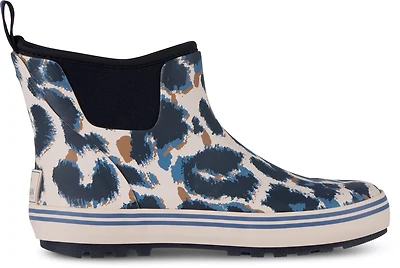 Magellan Outdoors Womens Blue Leopard Short Rubber Boot