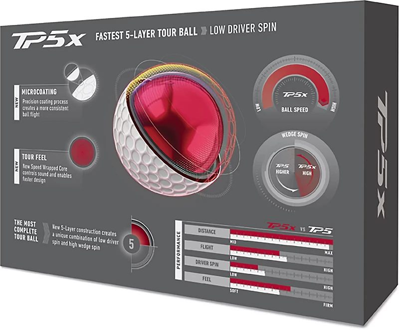 TaylorMade 2026 TP5x Stripe Golf Balls 12-Pack