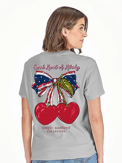 Simply Southern Women's Sweet Land Cherry Short Sleeve T-shirt