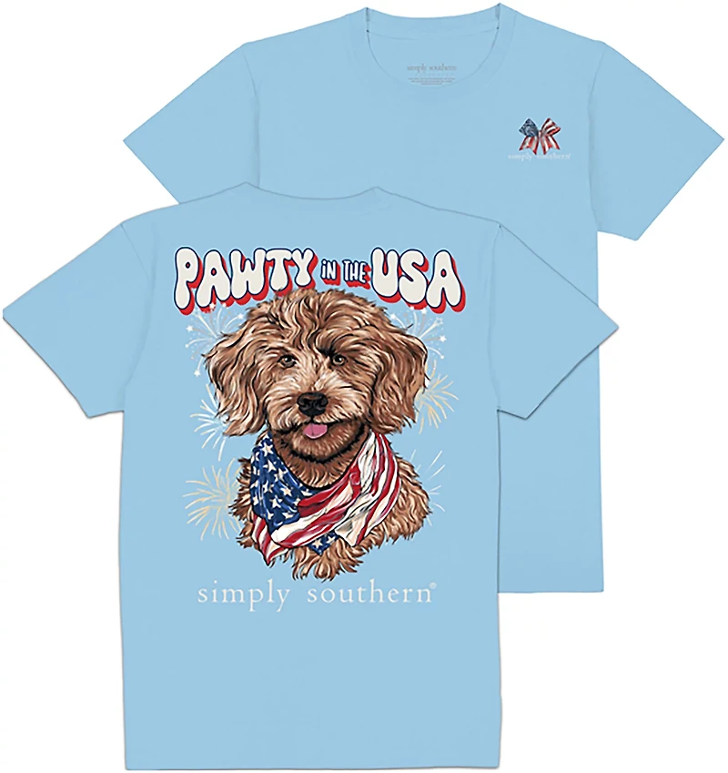 Simply Southern Women's Pawty Short Sleeve T-shirt