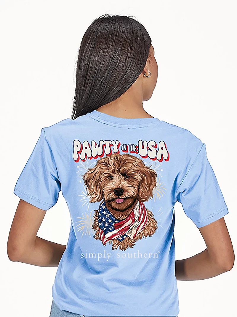 Simply Southern Women's Pawty Short Sleeve T-shirt