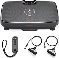 Sunny Health & Fitness Vibration Platform Machine with Resistance Bands