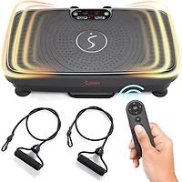 Sunny Health & Fitness Vibration Platform Machine with Resistance Bands