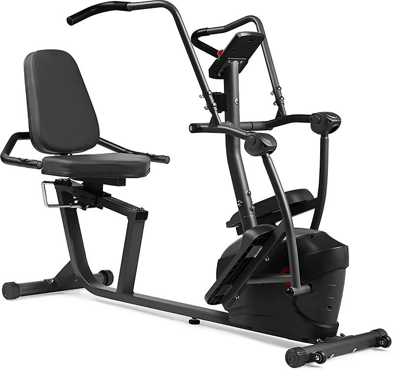 Sunny Health & Fitness Smart Magnetic Resistance Dual Action Recumbent Elliptical Trainer with Bluetooth