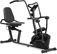 Sunny Health & Fitness Smart Magnetic Resistance Dual Action Recumbent Elliptical Trainer with Bluetooth