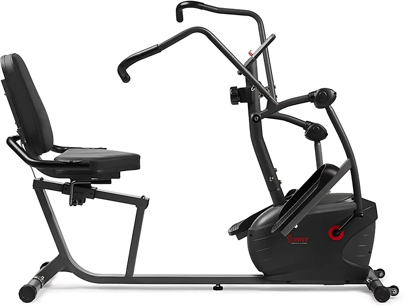 Sunny Health & Fitness Smart Magnetic Resistance Dual Action Recumbent Elliptical Trainer with Bluetooth