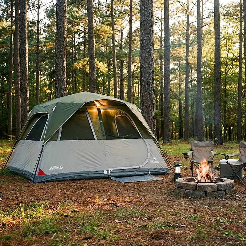 Magellan Outdoors SwiftRise 6-Person Lighted Cabin Tent