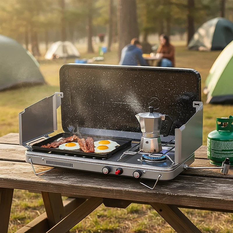 Magellan Outdoors Two Burner Stove with Griddle