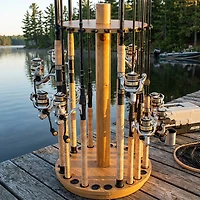 Rush Creek Creations 24 Spinning Round Fishing Rod Storage Rack