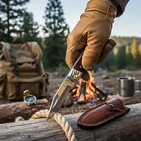 Uncle Henry Smokey LB5 Lockback Folding Pocket Knife with Sheath